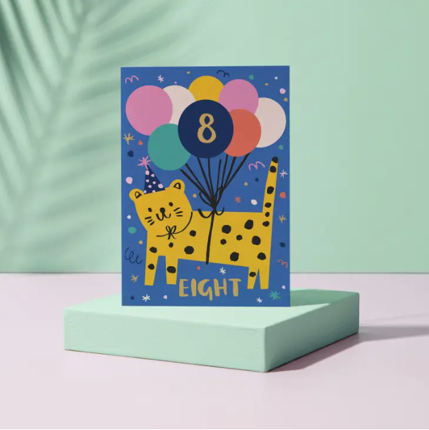 8 Years Old Tiger Birthday Card
