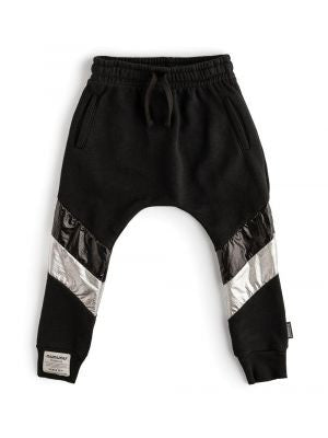Side Shine Baggy Pants Black