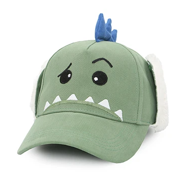 Kids 3D Winter Cap with Ear Flaps | Dinosaur