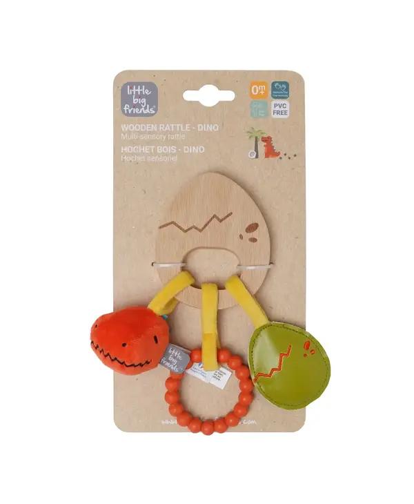 Wooden Rattle - Dino