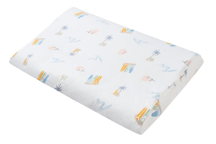 Toddler Pillow with Pillowcase (Bamboo, Medium) - Pastel Waves