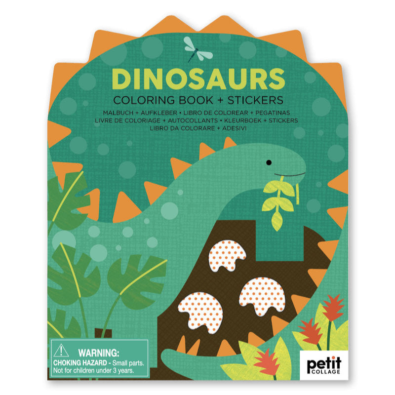 Coloring Book with Stickers Dinosaurs