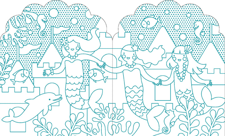 Coloring Book with Stickers Mermaids
