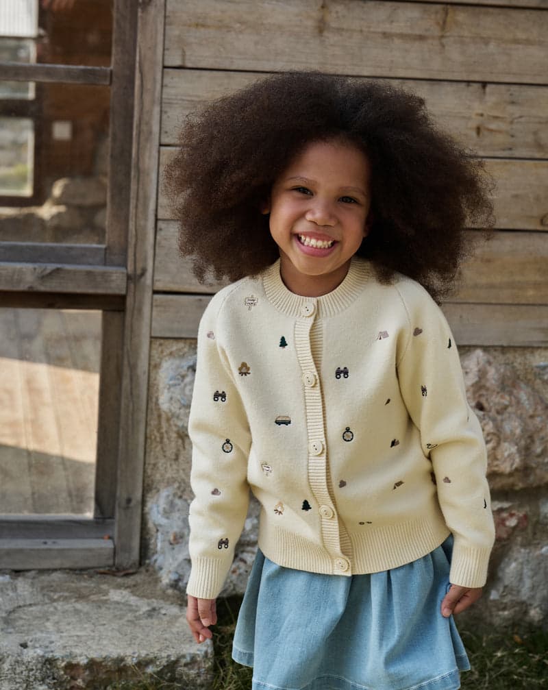 Poly/Cotton Knit Kids Camp Cardigan - Mini Camp Revery