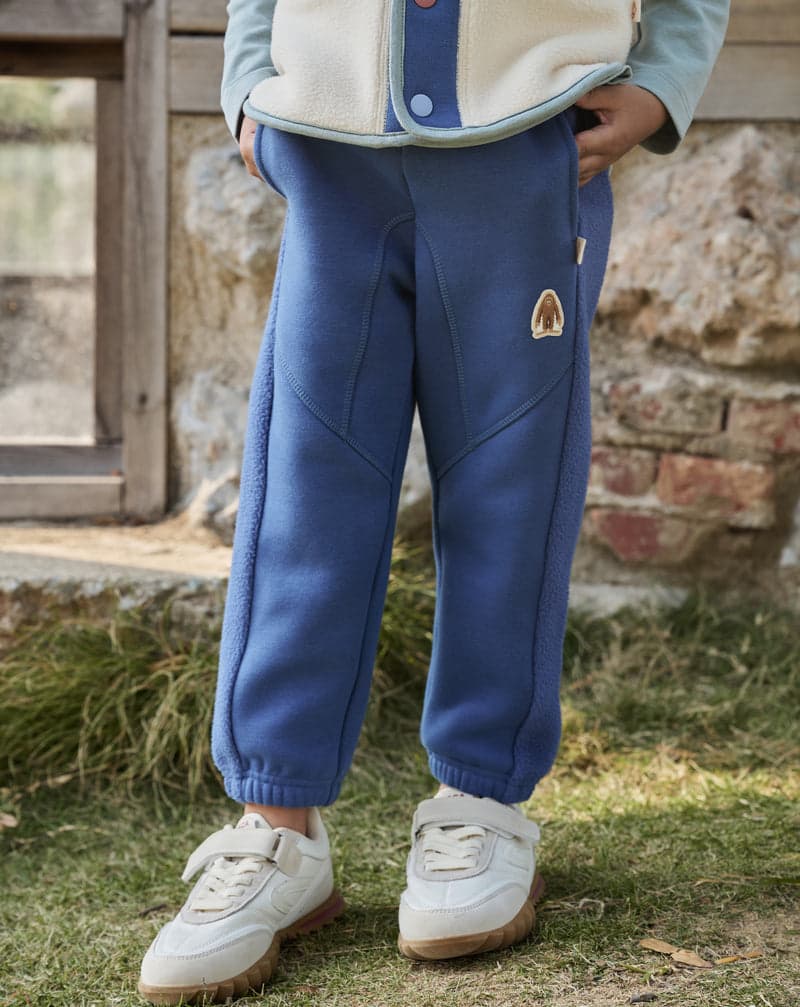 Recycled Fleece Kids Pants - Deep Sea Blue