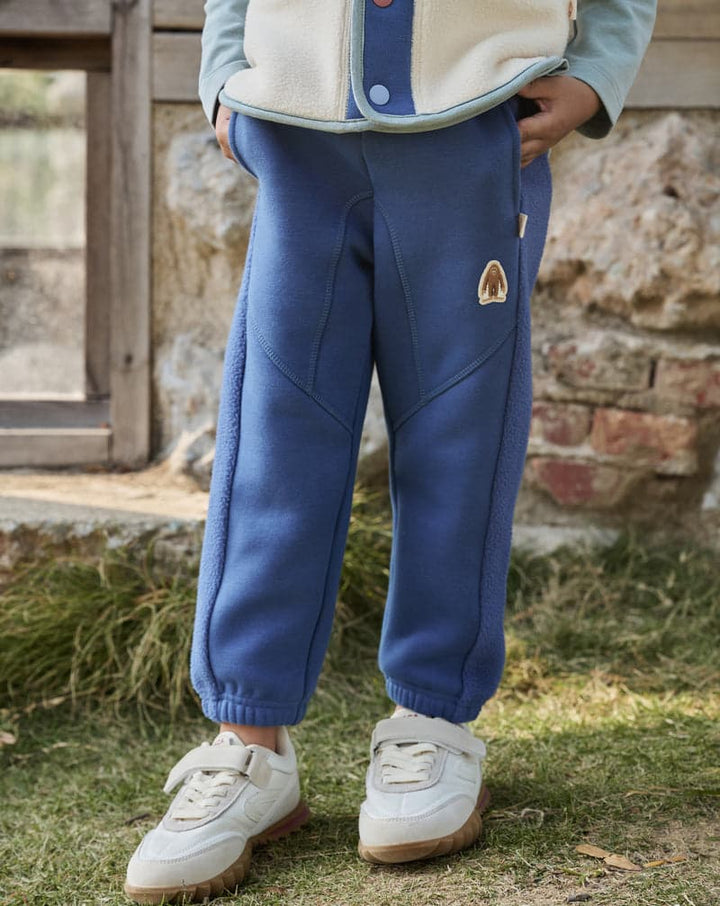 Recycled Fleece Kids Pants - Deep Sea Blue