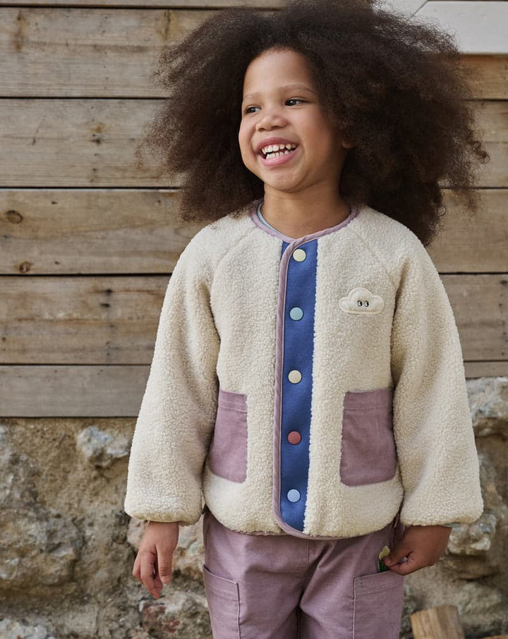 High Pile Fleece Kids Reversible Jacket - Cloud