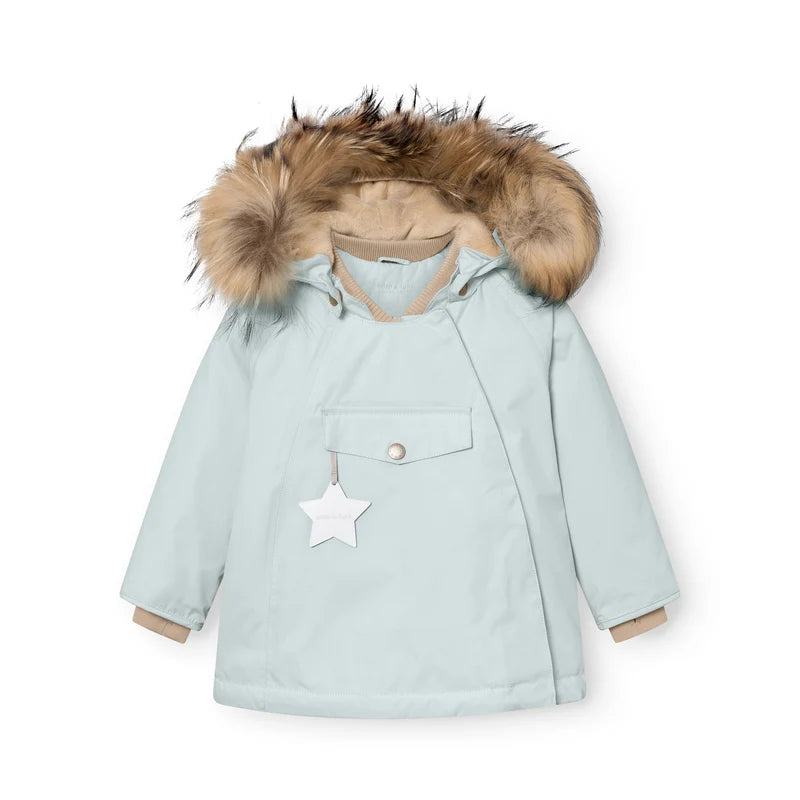 MATWANG Fleece Lined Winter Jacket Fur . GRS | Baby Blue