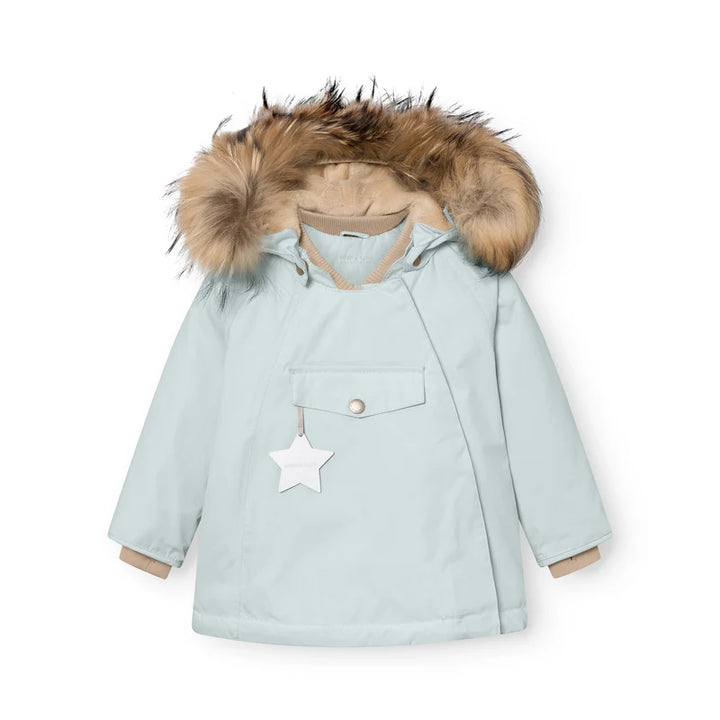 MATWANG Fleece Lined Winter Jacket Fur . GRS | Baby Blue