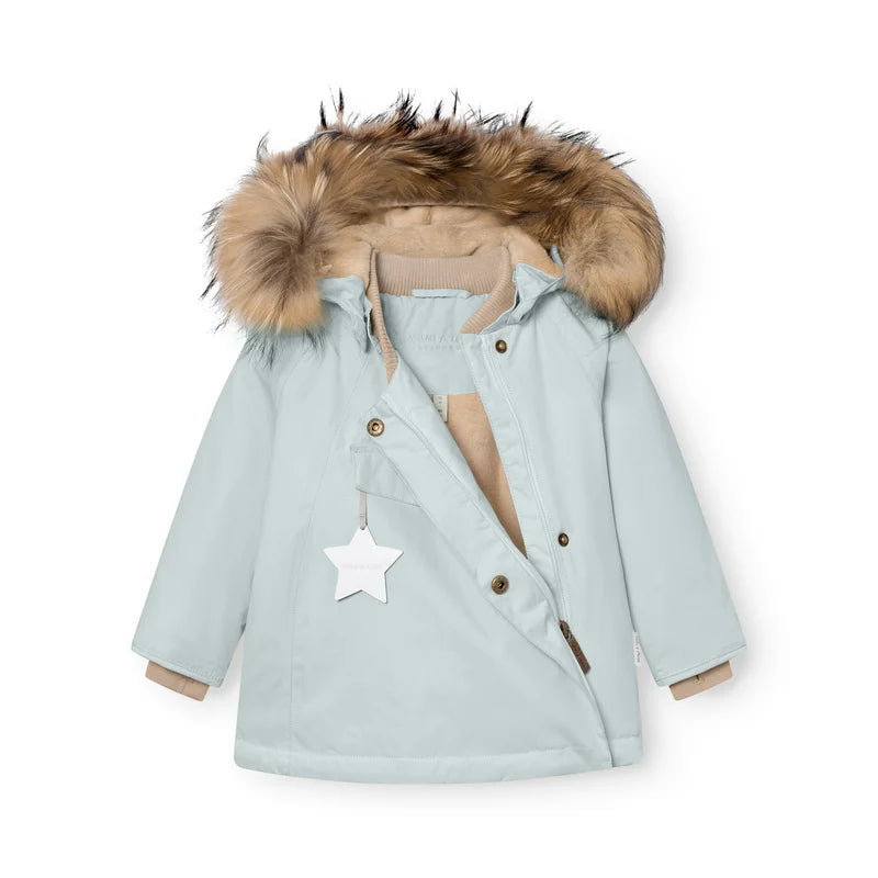 MATWANG Fleece Lined Winter Jacket Fur . GRS | Baby Blue