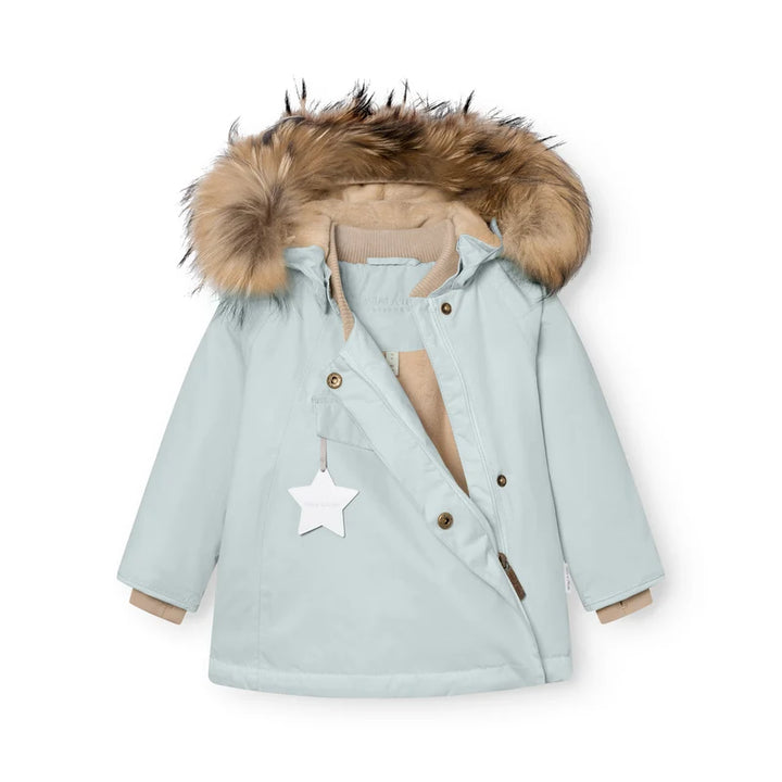 MATWANG Fleece Lined Winter Jacket Fur . GRS | Baby Blue