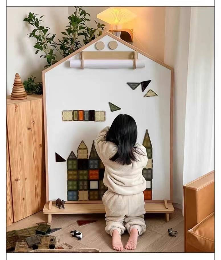 Dual-Sided Magnetic & Chalkboard Drawing Board