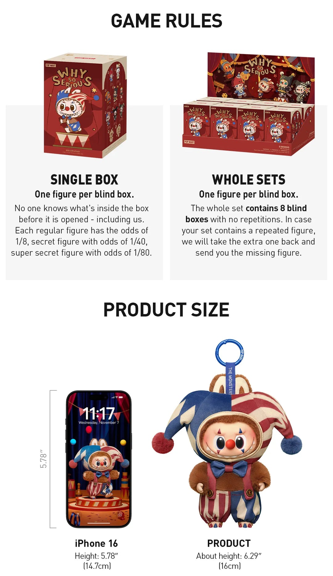 WHY SO SERIOUS Series - Vinyl Plush Pendant Blind Box