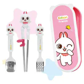 Chopsticks Easy Hard Case Set with Fork (Right-Handed) Rabbit