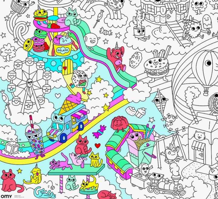 Kawaii Giant Coloring Poster