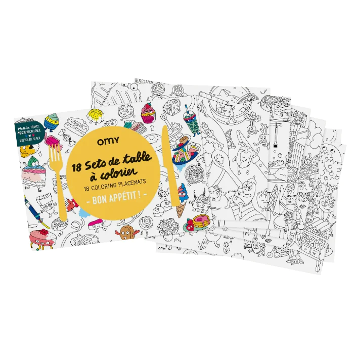 Colouring Placemats Bon Apetit