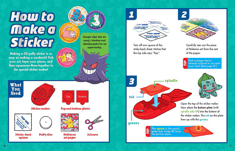 Pokemon Color-In 3D Stickers