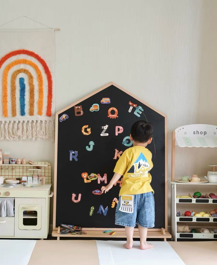 Dual-Sided Magnetic & Chalkboard Drawing Board