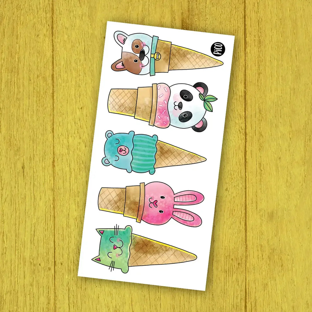 Pico Tattoos - Animal Ice Cream Cones
