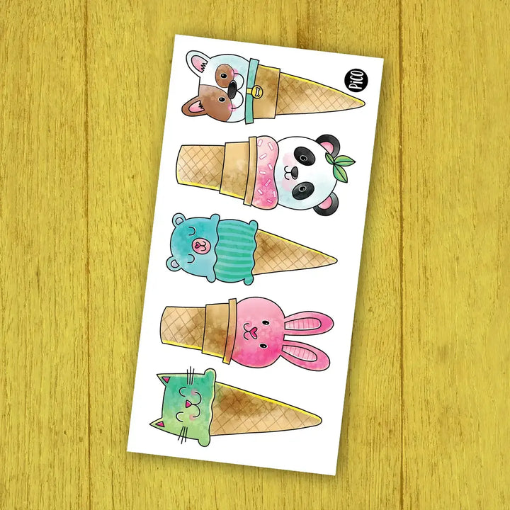 Pico Tattoos - Animal Ice Cream Cones