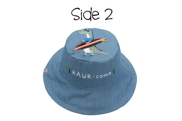 Kid's Reversible Sun Hat | Dino & Surfer