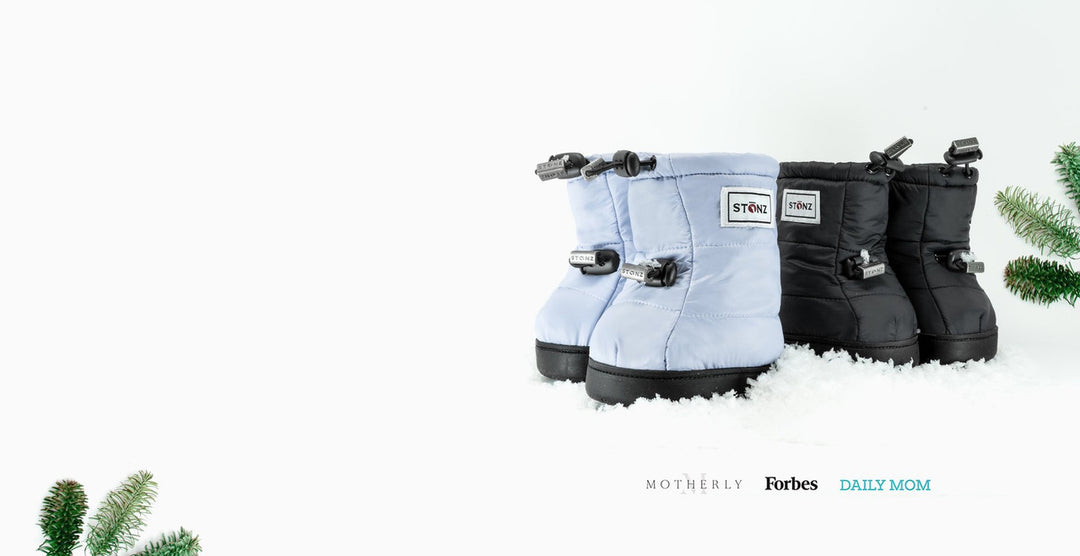 Baby puffer booties Haze Blue