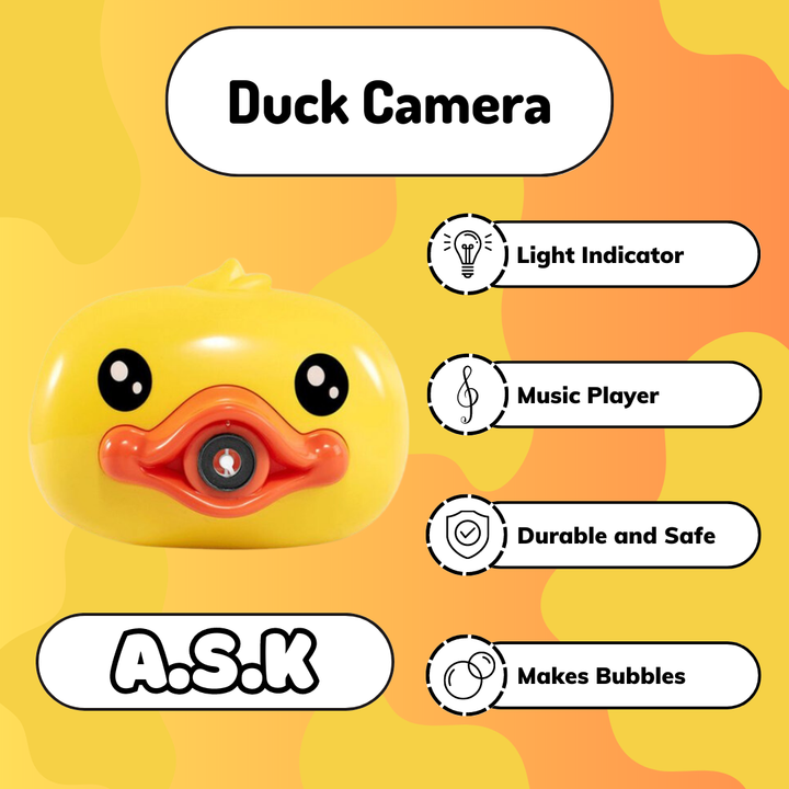 Duck Bubble Camera Toy with Music & Lights