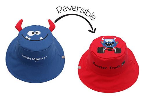 Kid's Reversible Sun Hat | Monster & Car