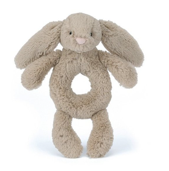 Bashful Beige Bunny Ring Rattle