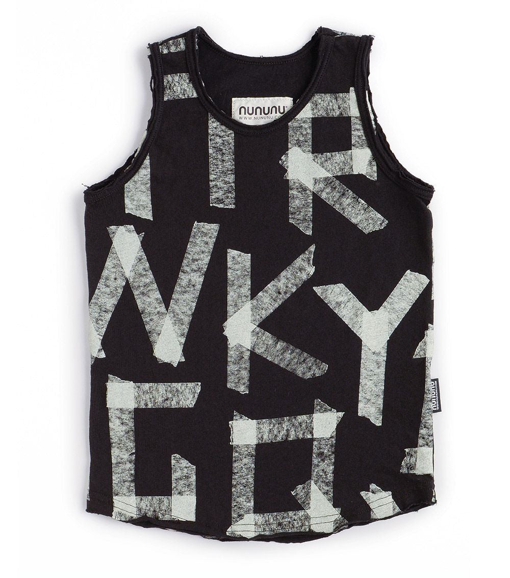 Masking Tape Tank Top/ BLACK