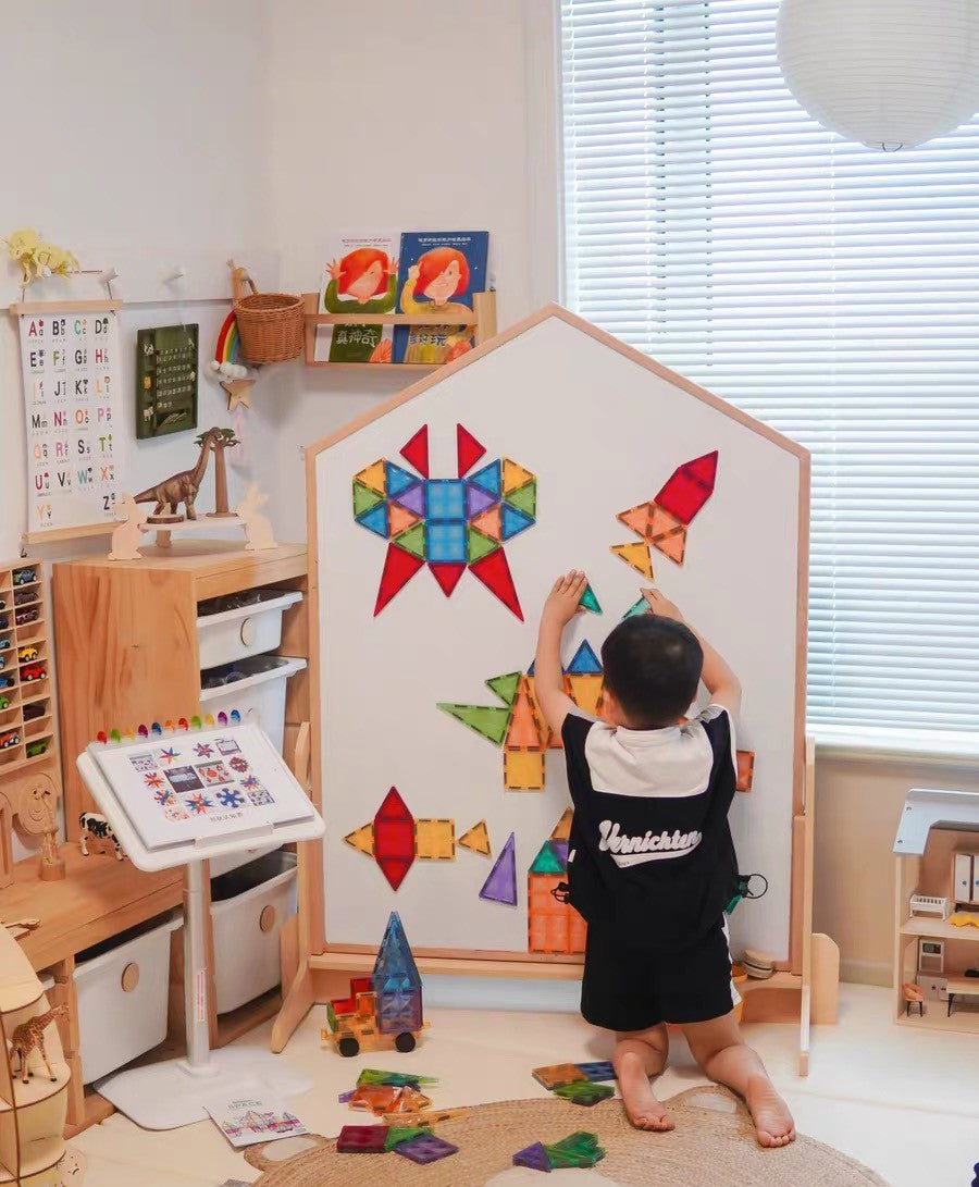 Dual-Sided Magnetic & Chalkboard Drawing Board