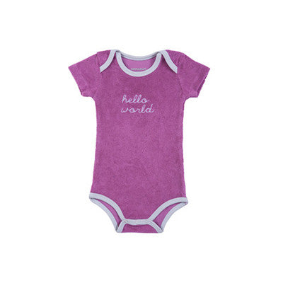 Hello World Onesie Hot Pink Baby