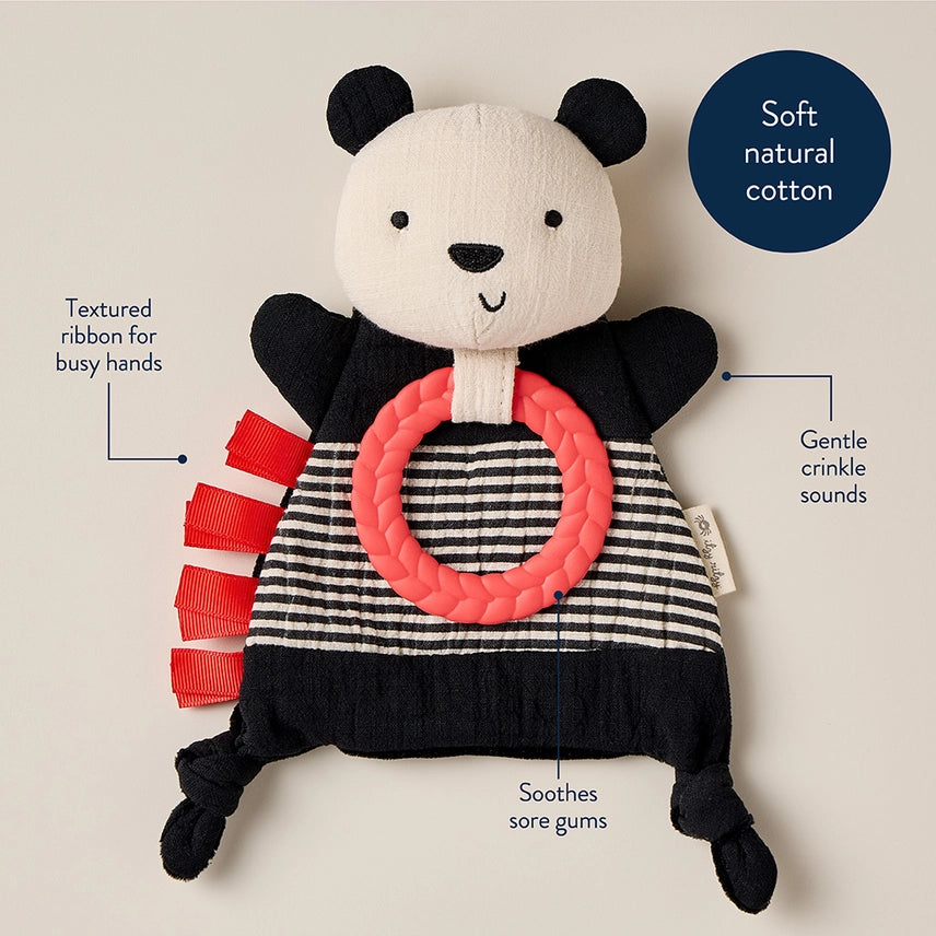 Bitzy Crinkle Sensory Toy with Teether - Panda