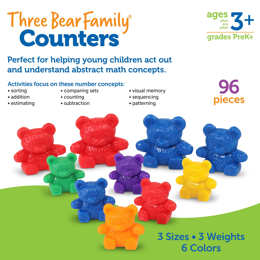 Three Bear Family Rainbow Counters