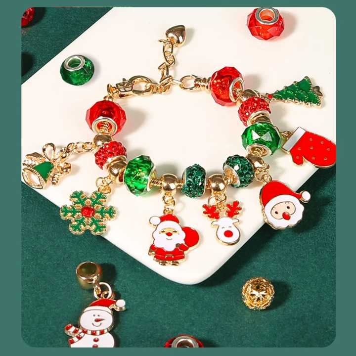 Xmas Charm Bracelet DIY Set with Jewelry Box