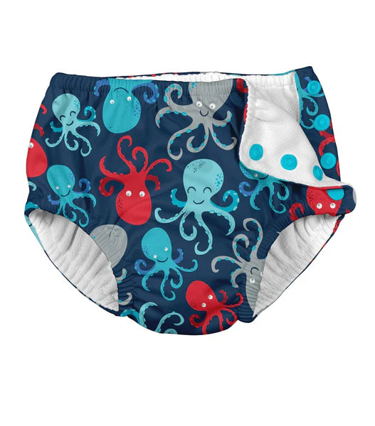 Snap Reusable Absorben Swim Diaper Navy Ocopus