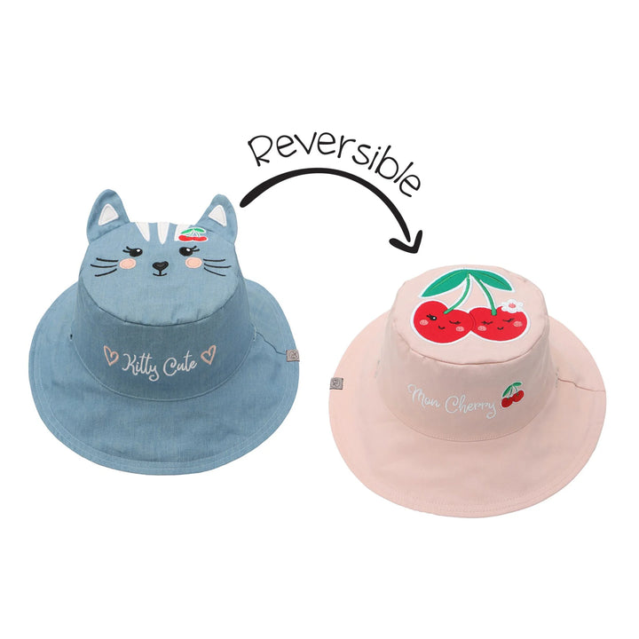 Kid's Reversible Sun Hat | Cat Cherry