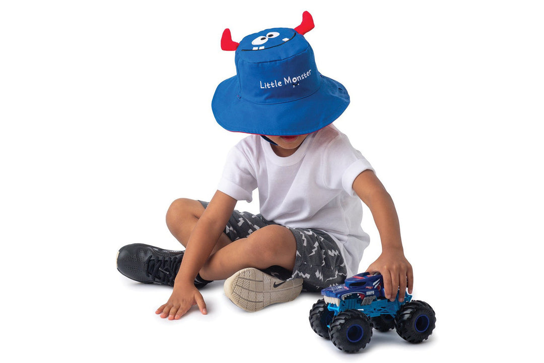 Kid's Reversible Sun Hat | Monster & Car
