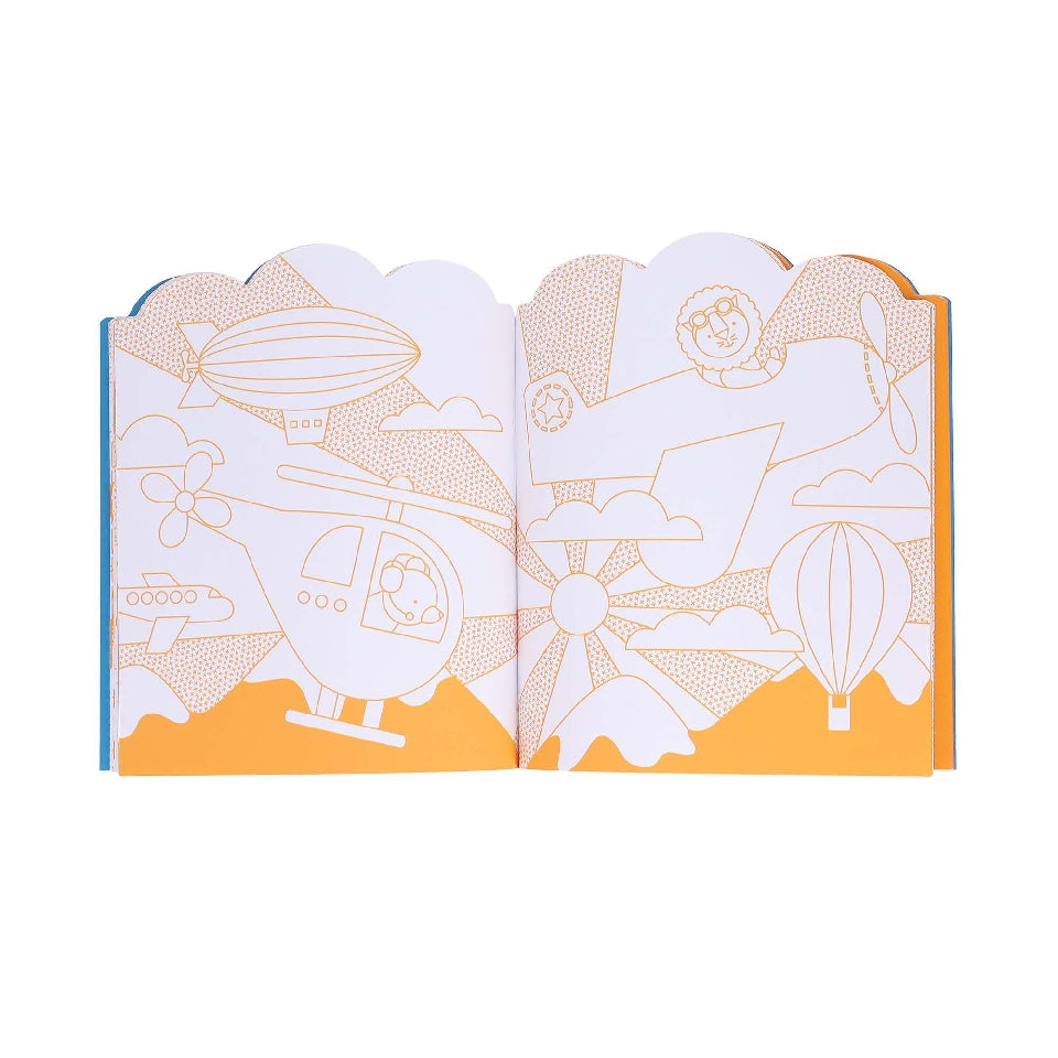 Vehicles Coloring Book + Stickers