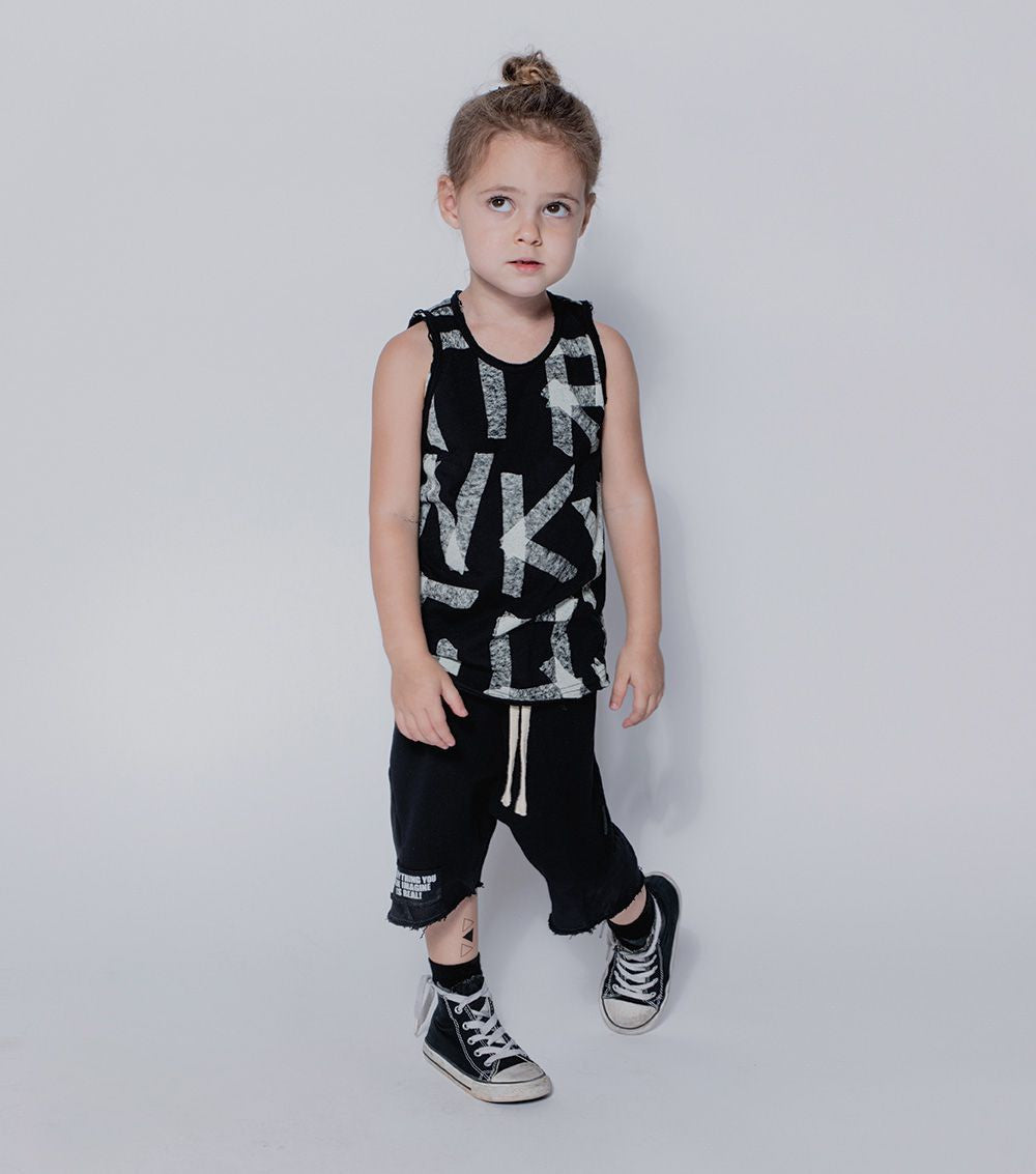 Masking Tape Tank Top/ BLACK