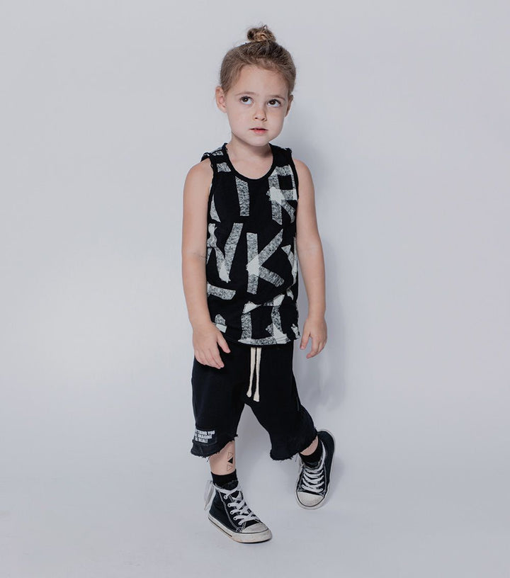 Masking Tape Tank Top/ BLACK