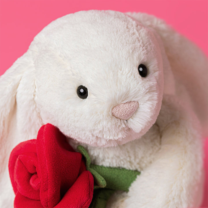 Jellycat Cream Bunny with Rose (Limit 1 Per Customer)