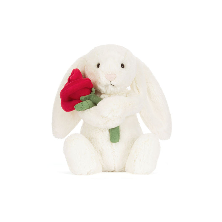 Jellycat Cream Bunny with Rose (Limit 1 Per Customer)