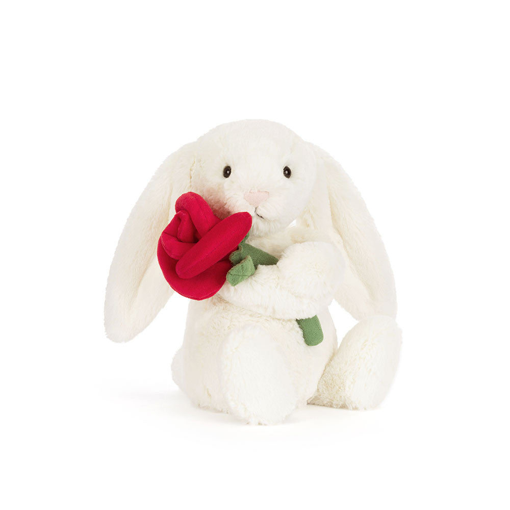 Jellycat Cream Bunny with Rose (Limit 1 Per Customer)