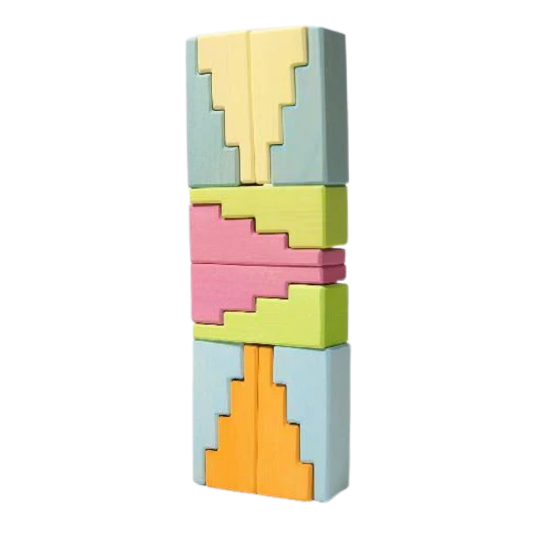Blocks Stepped Roof Pastel