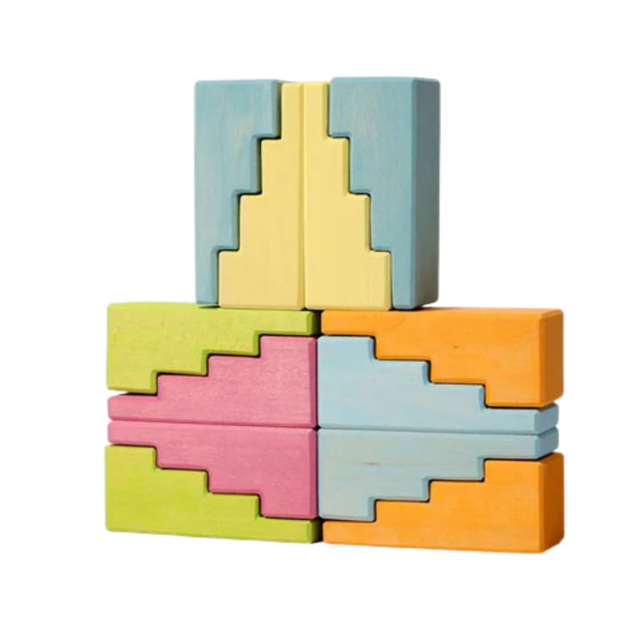 Blocks Stepped Roof Pastel