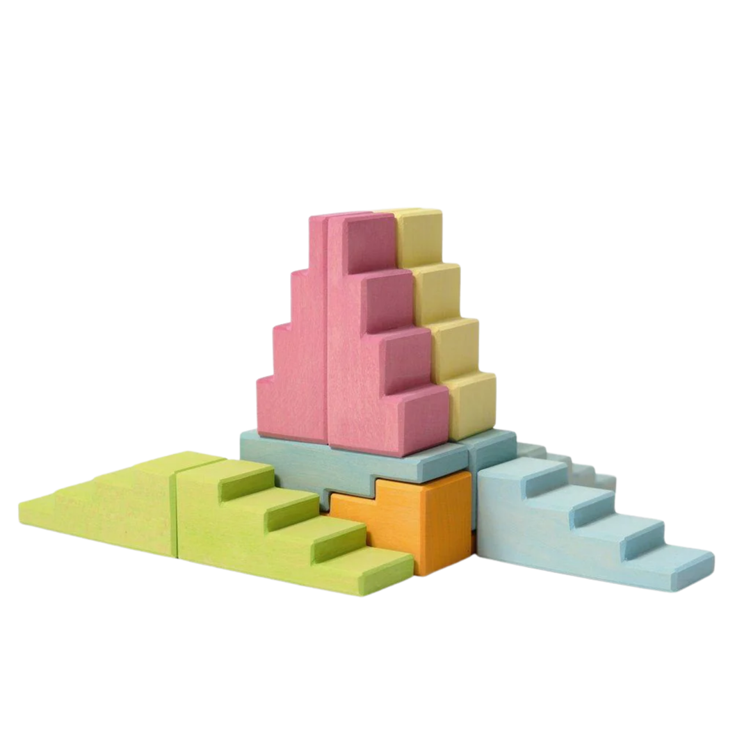 Blocks Stepped Roof Pastel