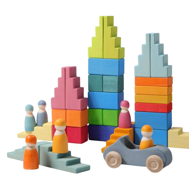 Blocks Stepped Roof Rainbow