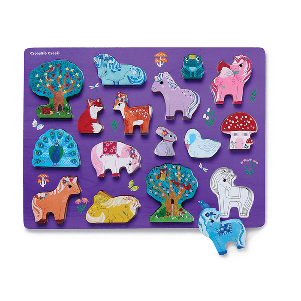 Wood Puzzle - Unicorn Garden 16pc