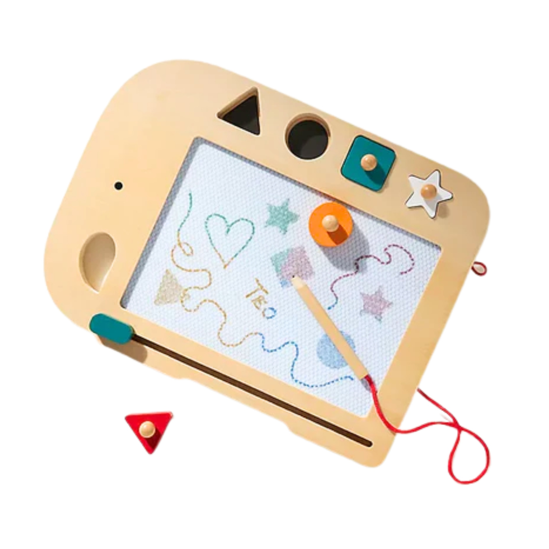 Doodle + Draw Elephant Wooden Magic Drawing Board
